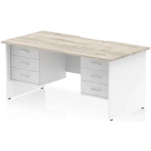 Impulse Panel End Scalloped Rectangular Desk with Storage