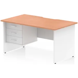 Impulse Panel End Scalloped Rectangular Desk with Storage
