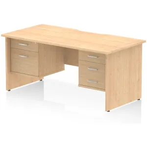 Impulse Panel End Scalloped Rectangular Desk with Storage