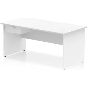 Impulse Panel End Scalloped Rectangular Desk with Storage