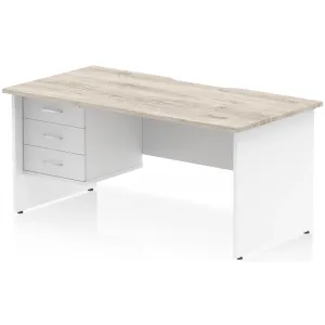 Impulse Panel End Scalloped Rectangular Desk with Storage