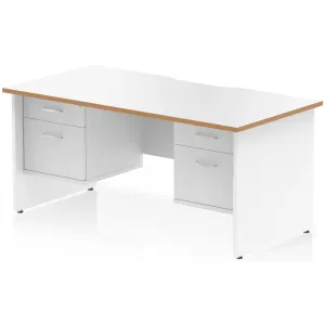 Impulse Panel End Scalloped Rectangular Desk with Storage