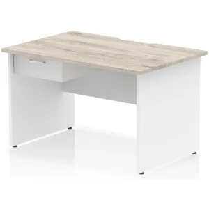 Impulse Panel End Scalloped Rectangular Desk with Storage