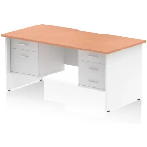 Impulse Panel End Scalloped Rectangular Desk with Storage