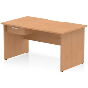 Impulse Panel End Scalloped Rectangular Desk with Storage