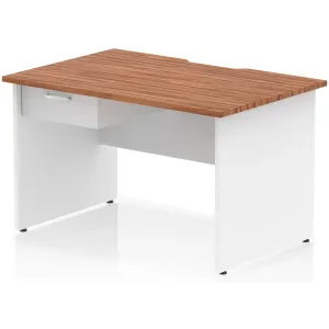 Impulse Panel End Scalloped Rectangular Desk with Storage