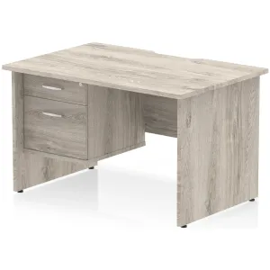 Impulse Panel End Scalloped Rectangular Desk with Storage