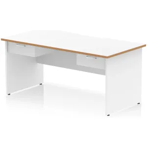 Impulse Panel End Scalloped Rectangular Desk with Storage