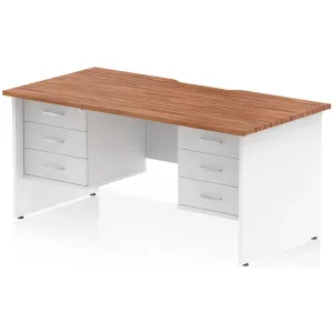 Impulse Panel End Scalloped Rectangular Desk with Storage