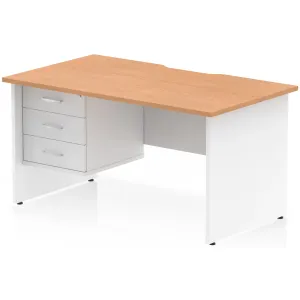 Impulse Panel End Scalloped Rectangular Desk with Storage