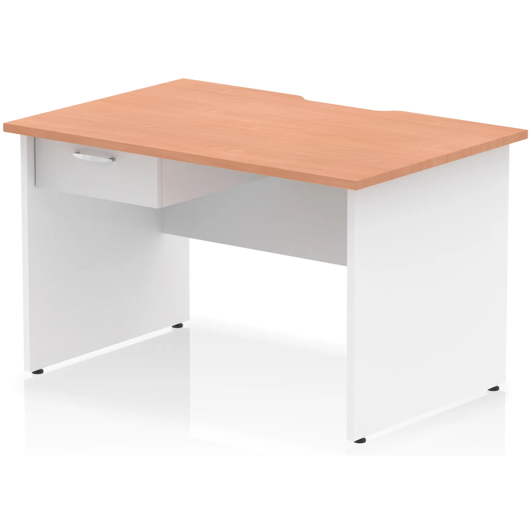 Impulse Panel End Scalloped Rectangular Desk with Storage