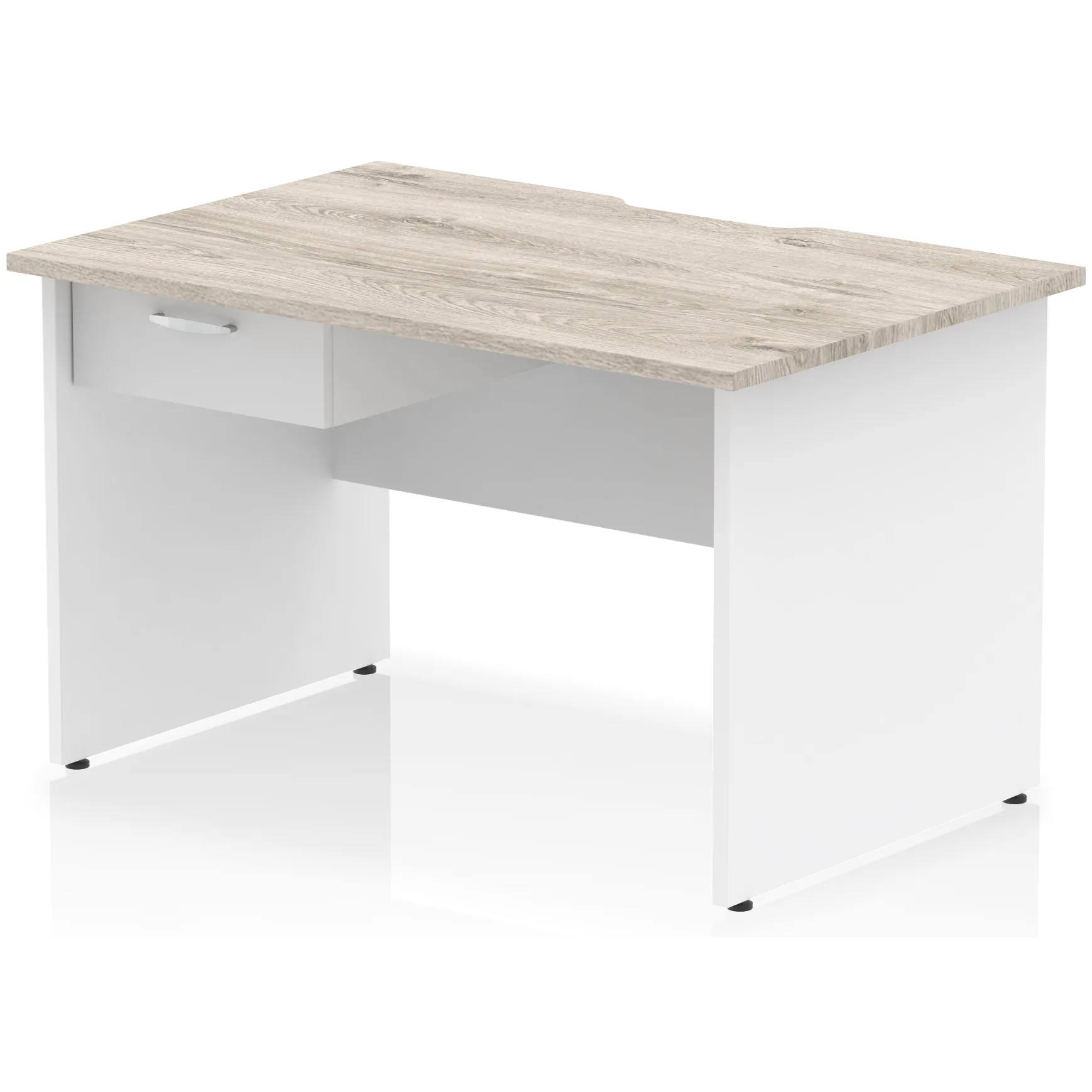 Impulse Panel End Scalloped Rectangular Desk with Storage
