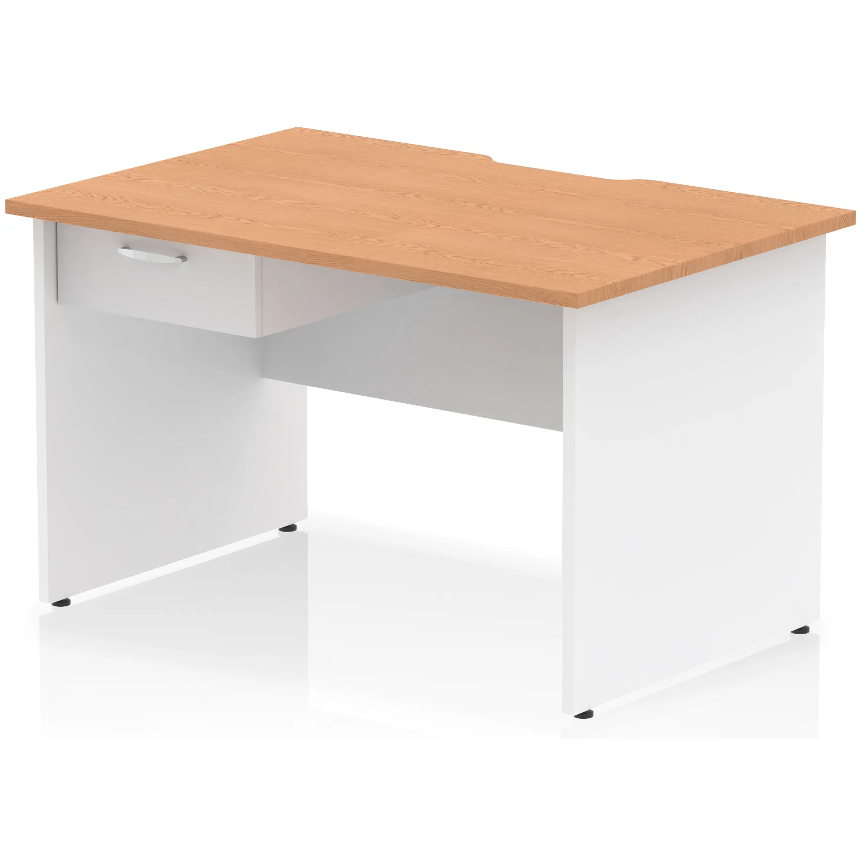 Impulse Panel End Scalloped Rectangular Desk with Storage