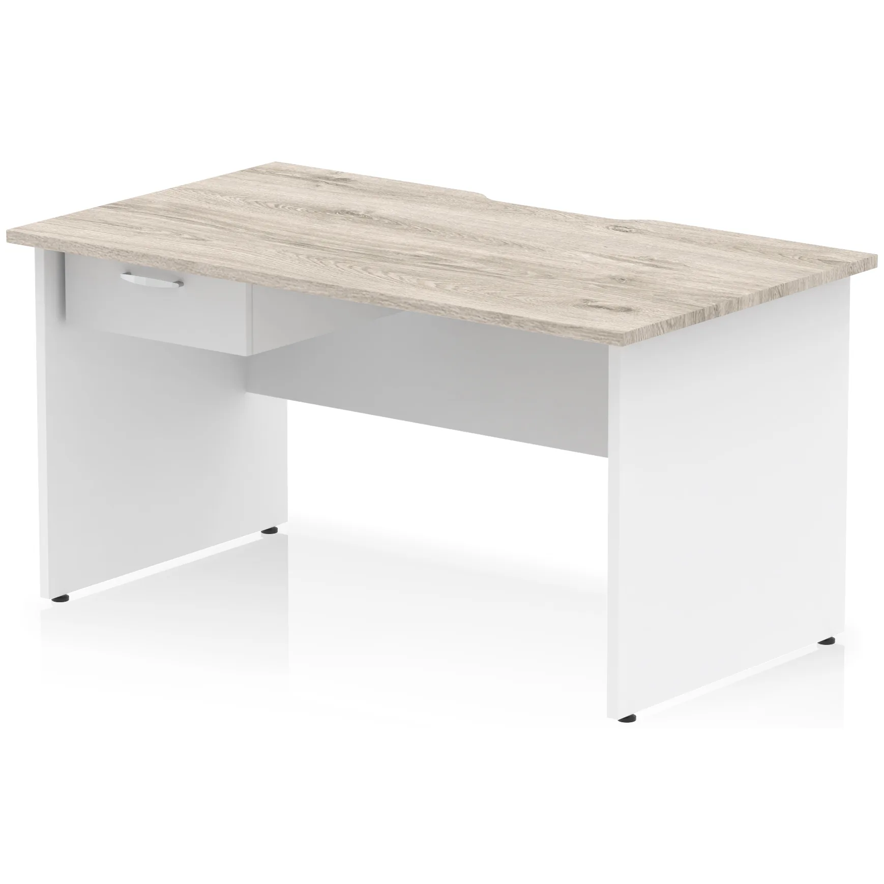 Impulse Panel End Scalloped Rectangular Desk with Storage