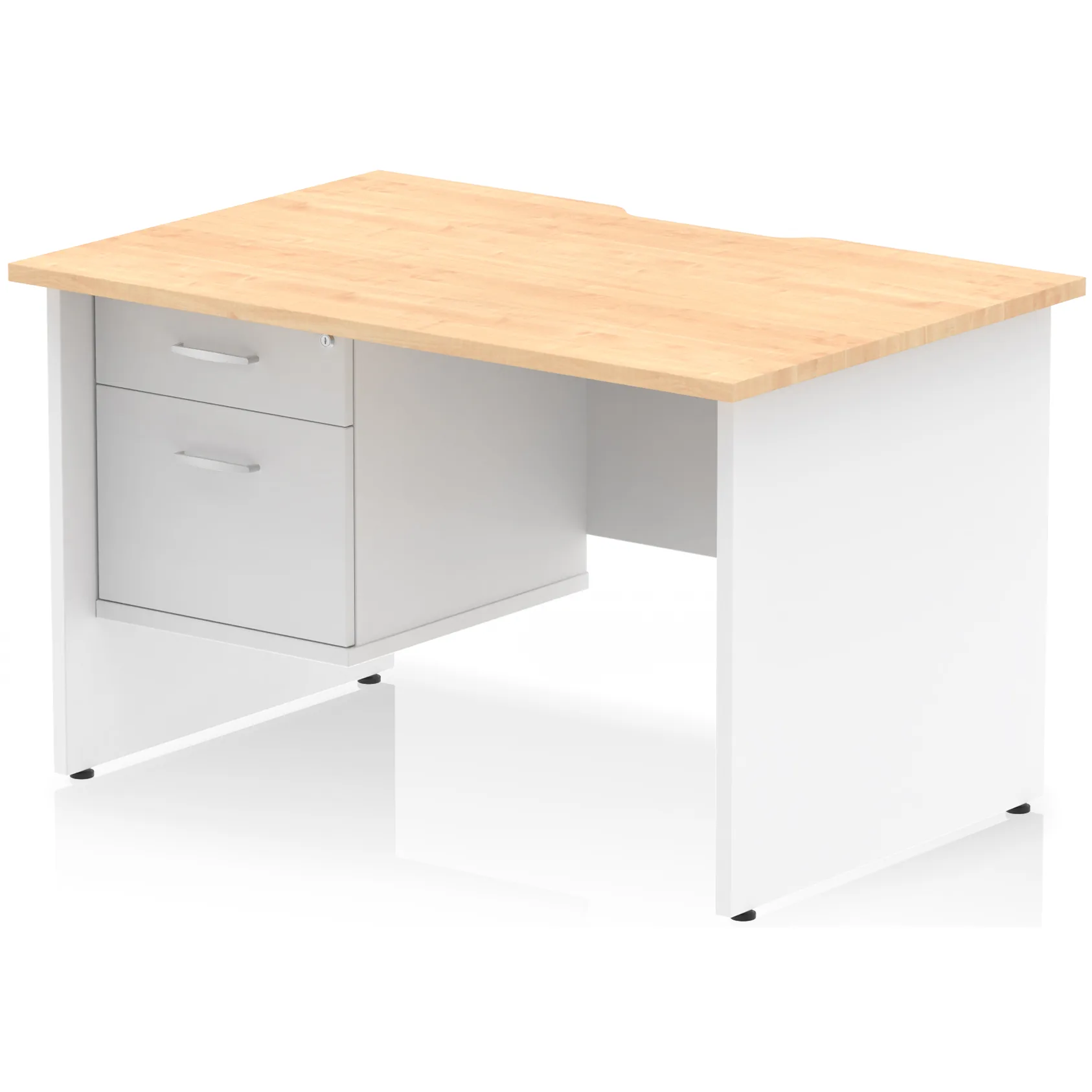 Impulse Panel End Scalloped Rectangular Desk with Storage