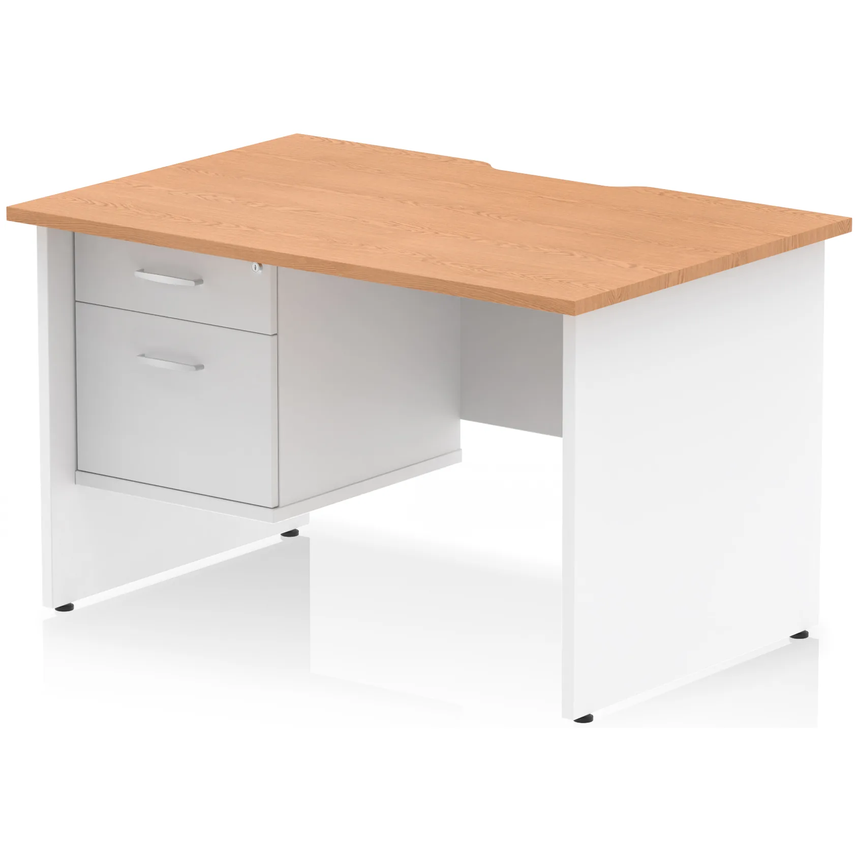 Impulse Panel End Scalloped Rectangular Desk with Storage