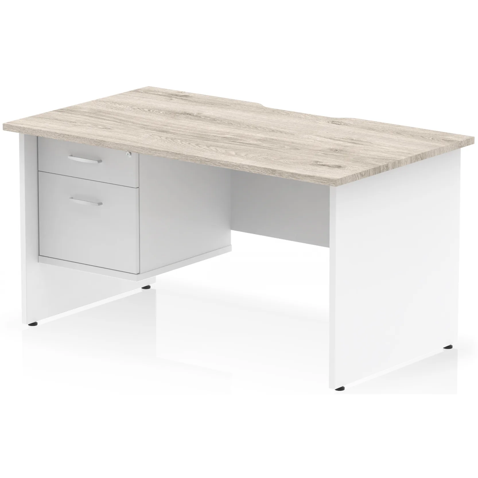 Impulse Panel End Scalloped Rectangular Desk with Storage