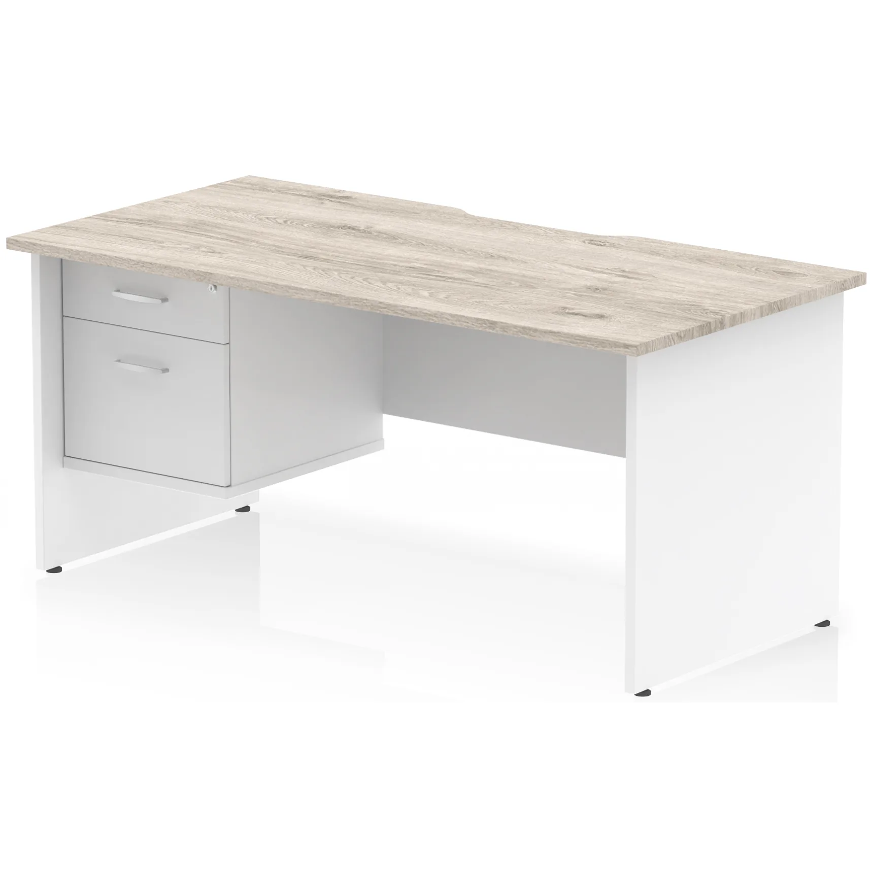Impulse Panel End Scalloped Rectangular Desk with Storage