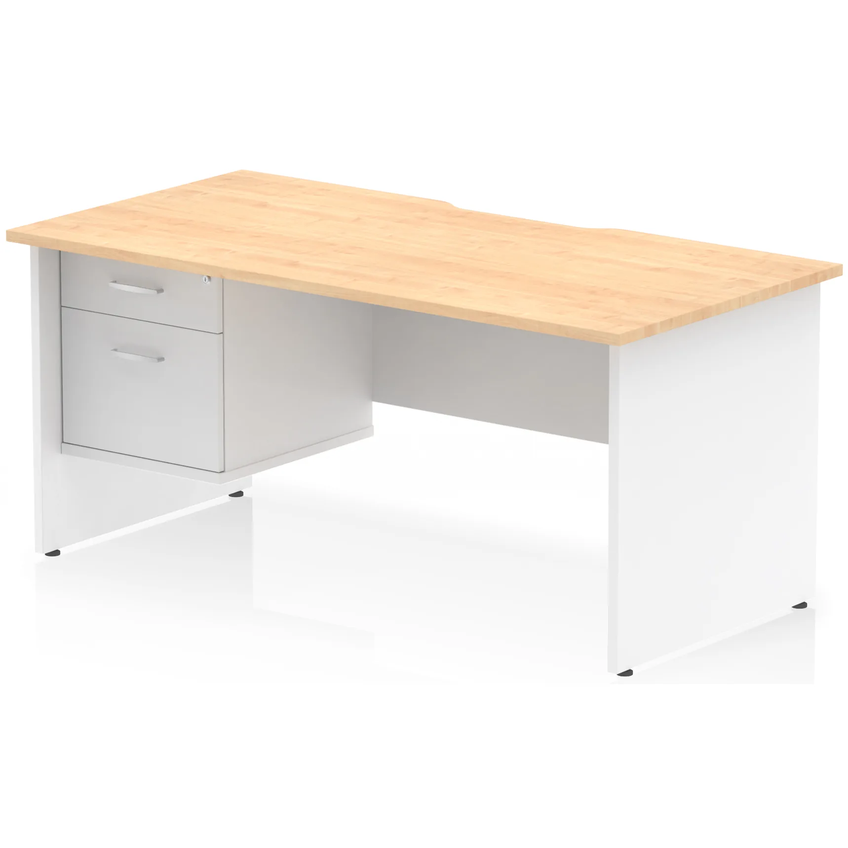 Impulse Panel End Scalloped Rectangular Desk with Storage