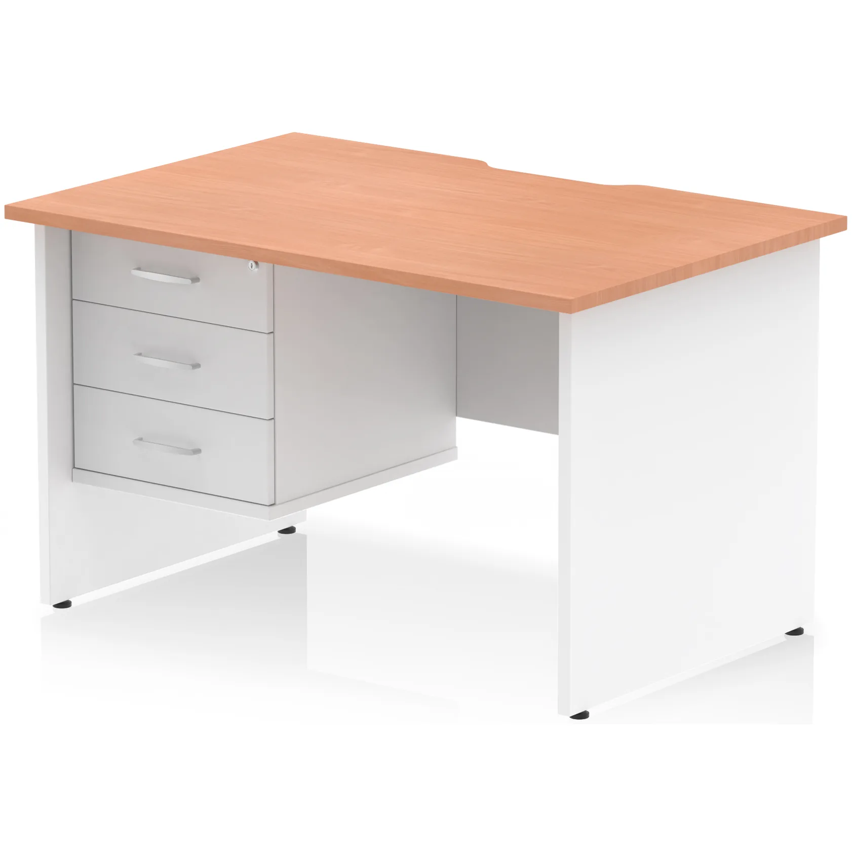 Impulse Panel End Scalloped Rectangular Desk with Storage