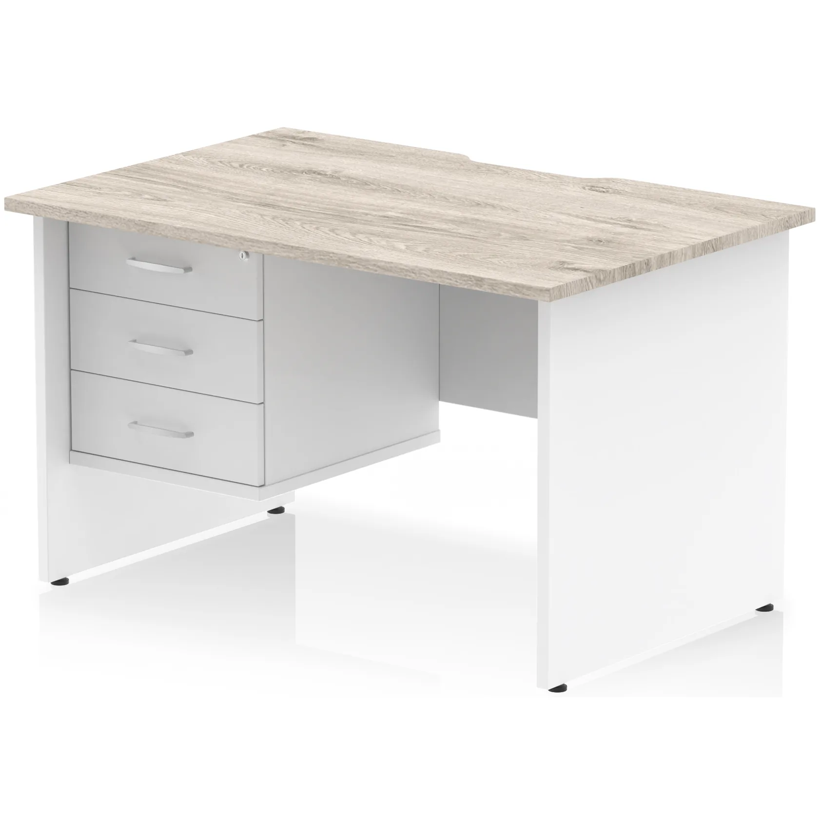 Impulse Panel End Scalloped Rectangular Desk with Storage