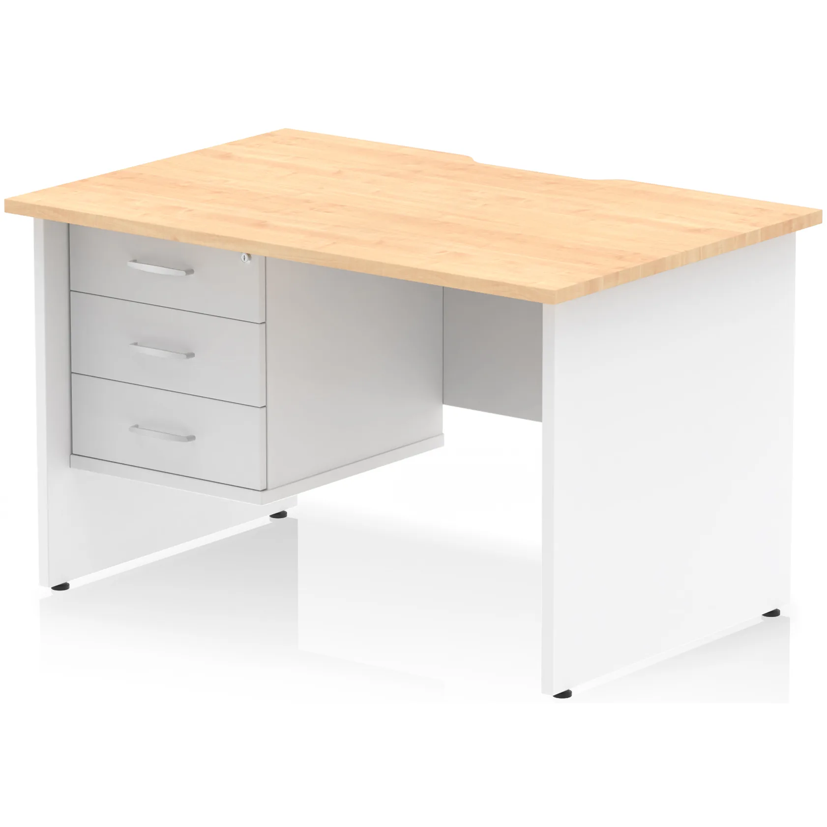 Impulse Panel End Scalloped Rectangular Desk with Storage