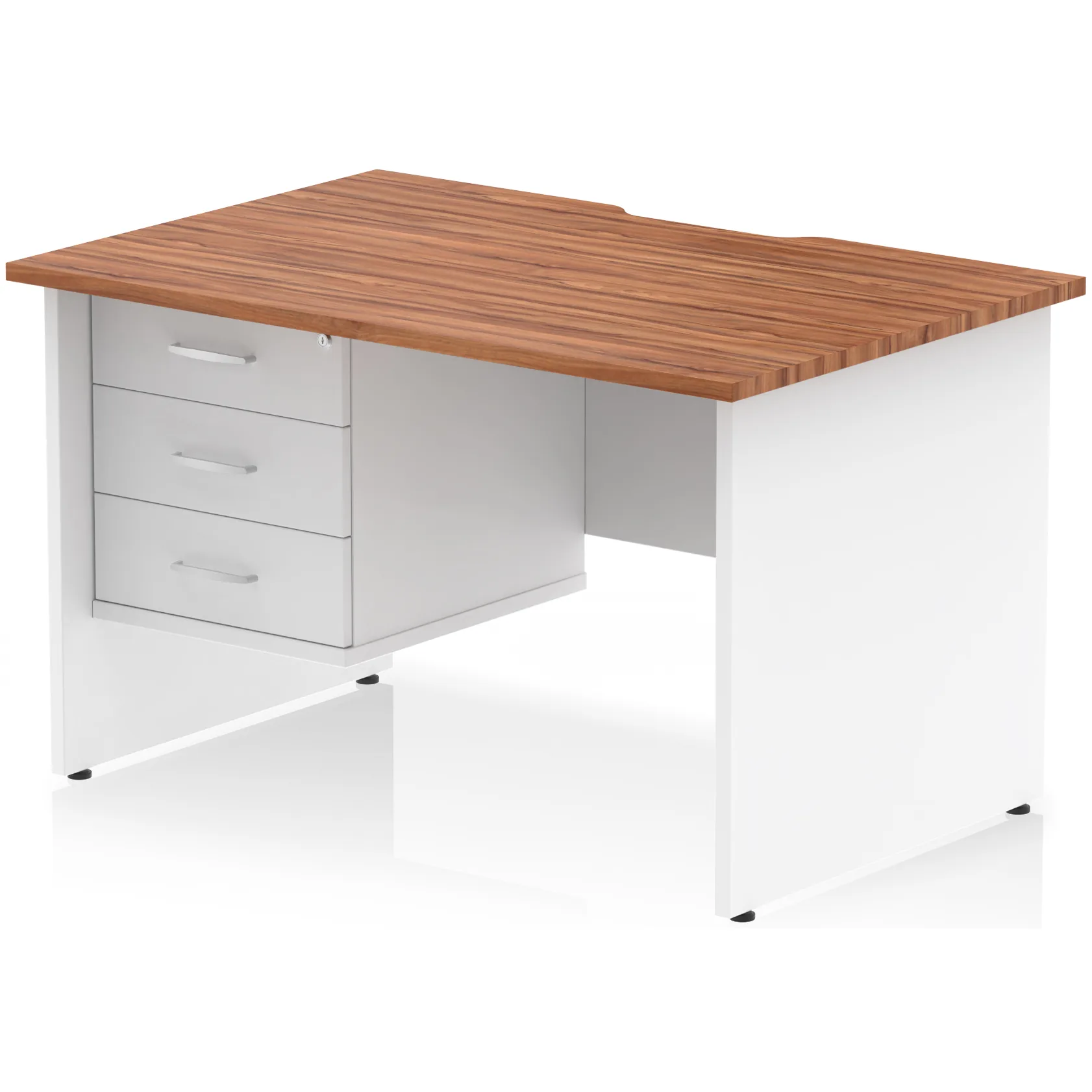 Impulse Panel End Scalloped Rectangular Desk with Storage