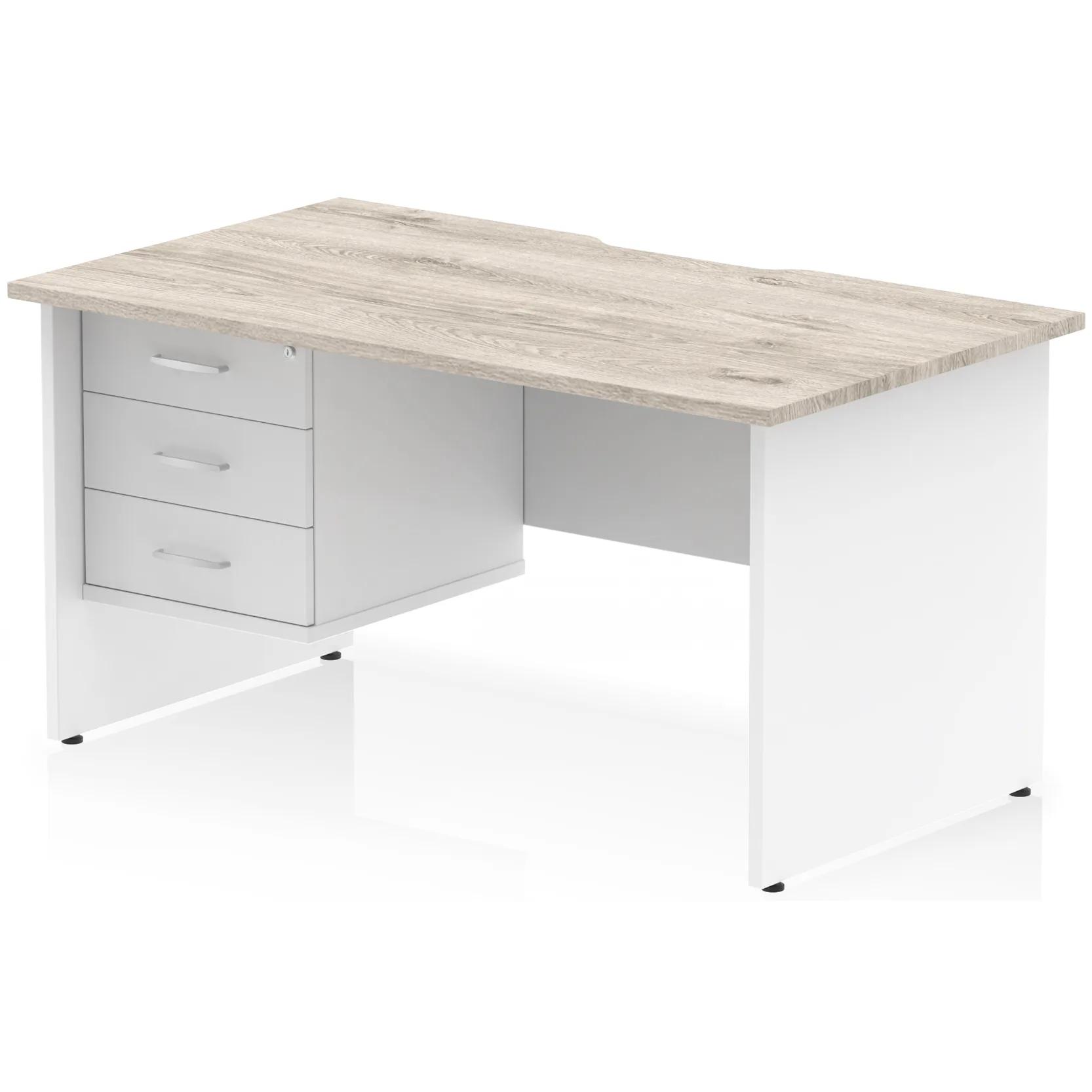 Impulse Panel End Scalloped Rectangular Desk with Storage
