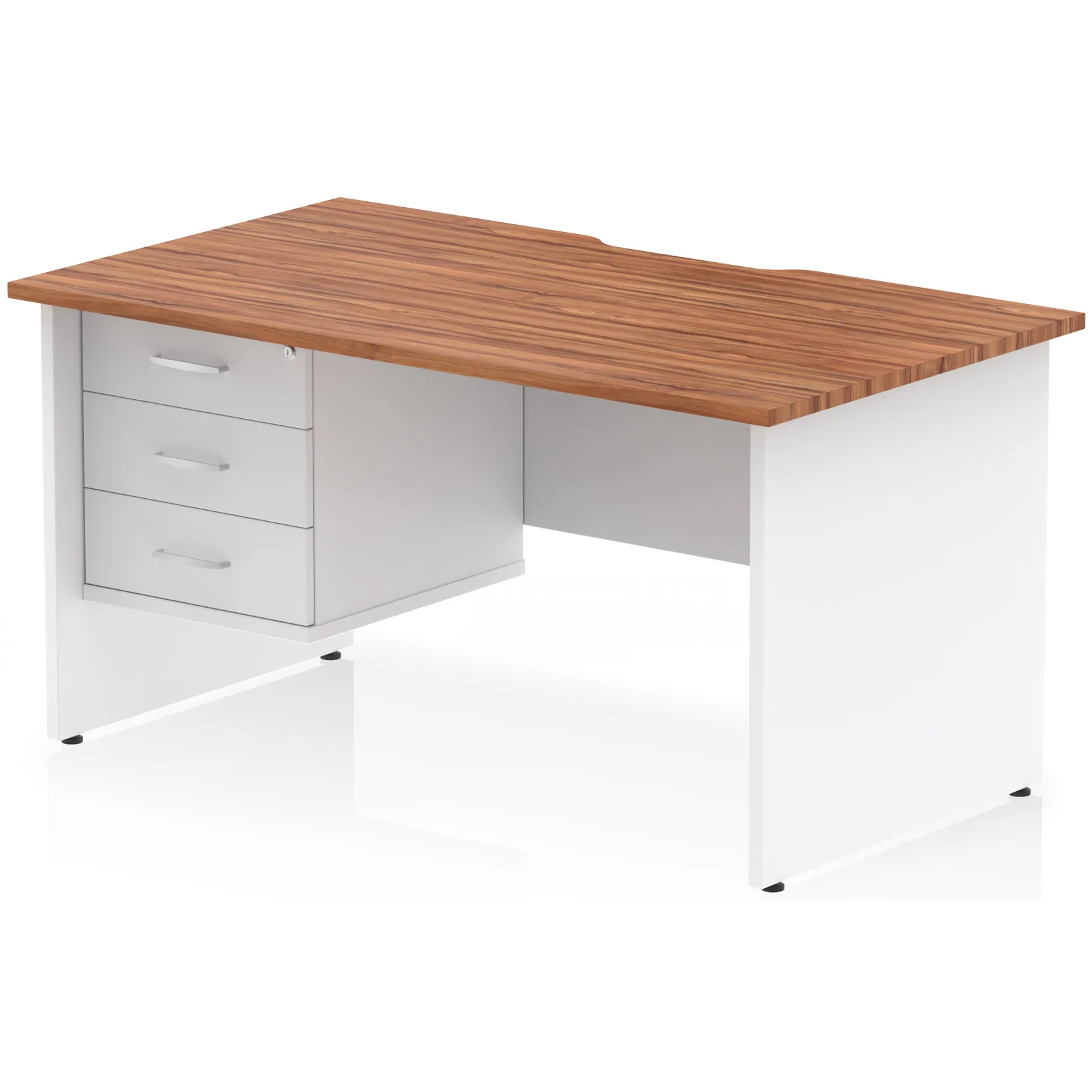 Impulse Panel End Scalloped Rectangular Desk with Storage
