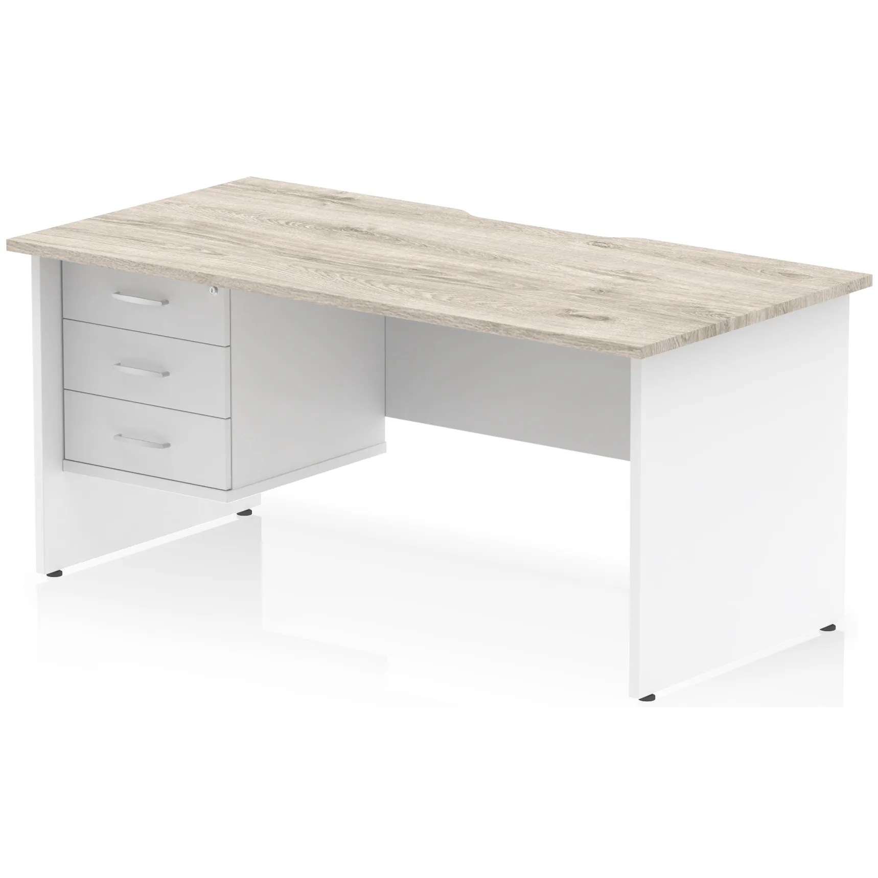Impulse Panel End Scalloped Rectangular Desk with Storage