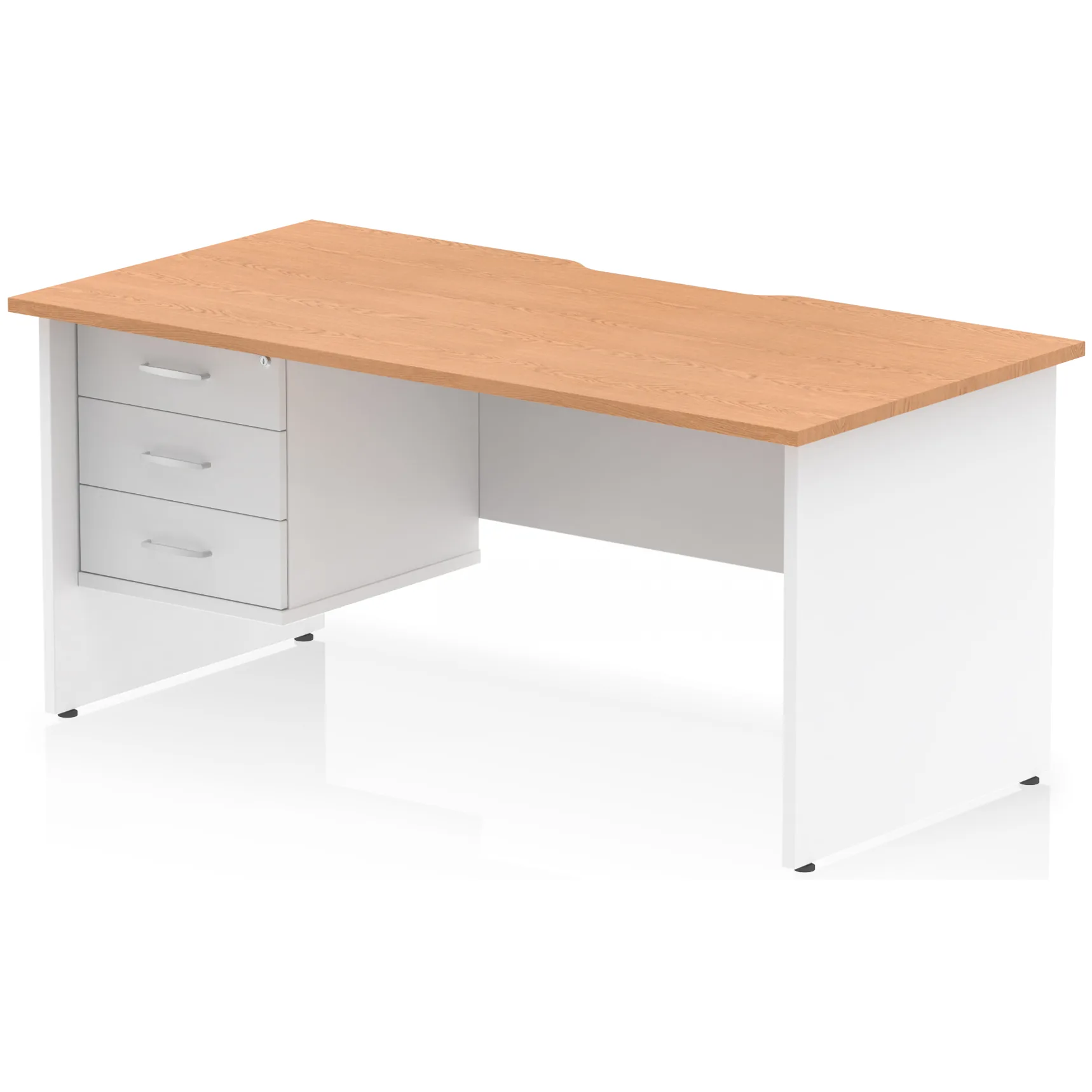 Impulse Panel End Scalloped Rectangular Desk with Storage
