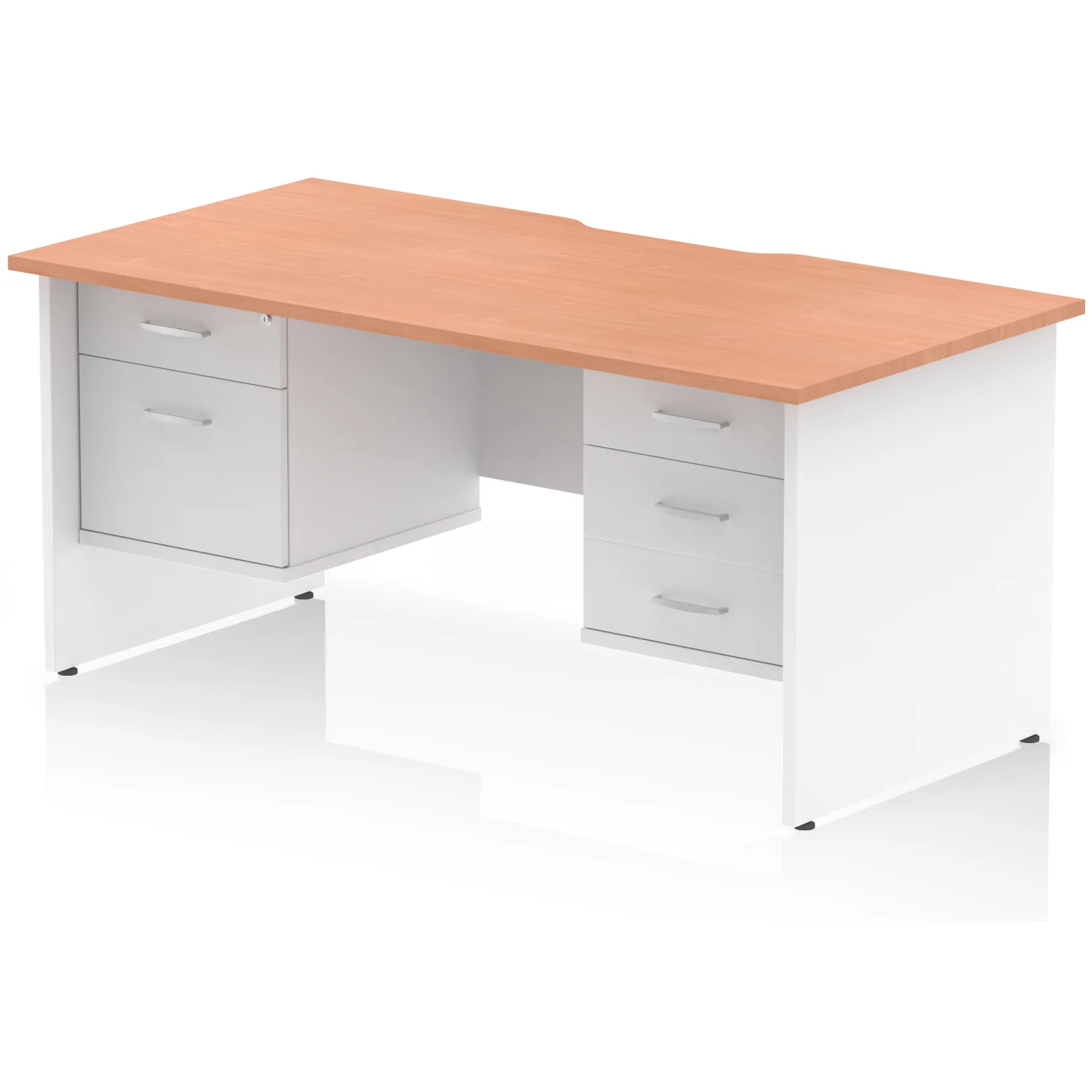 Impulse Panel End Scalloped Rectangular Desk with Storage