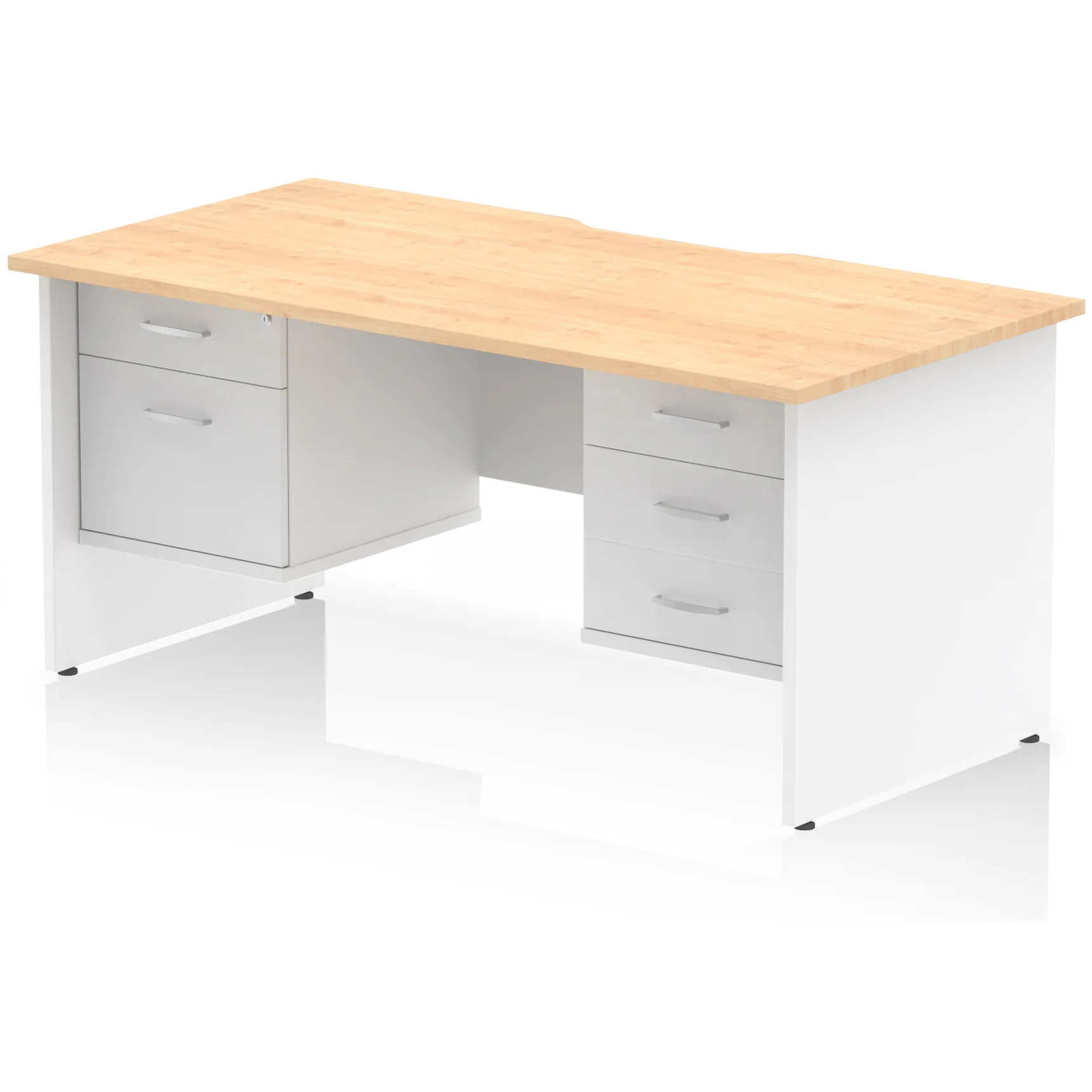 Impulse Panel End Scalloped Rectangular Desk with Storage