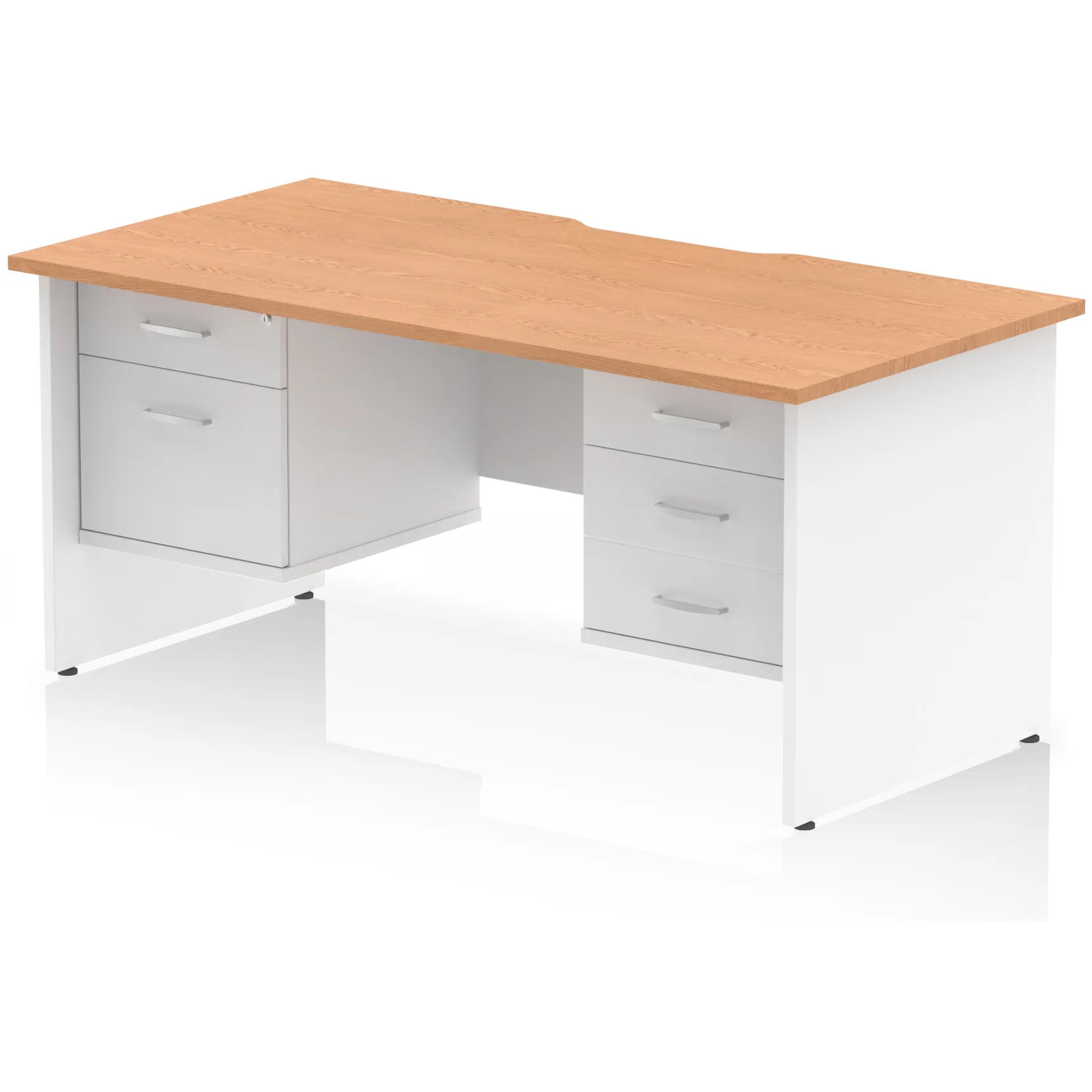 Impulse Panel End Scalloped Rectangular Desk with Storage