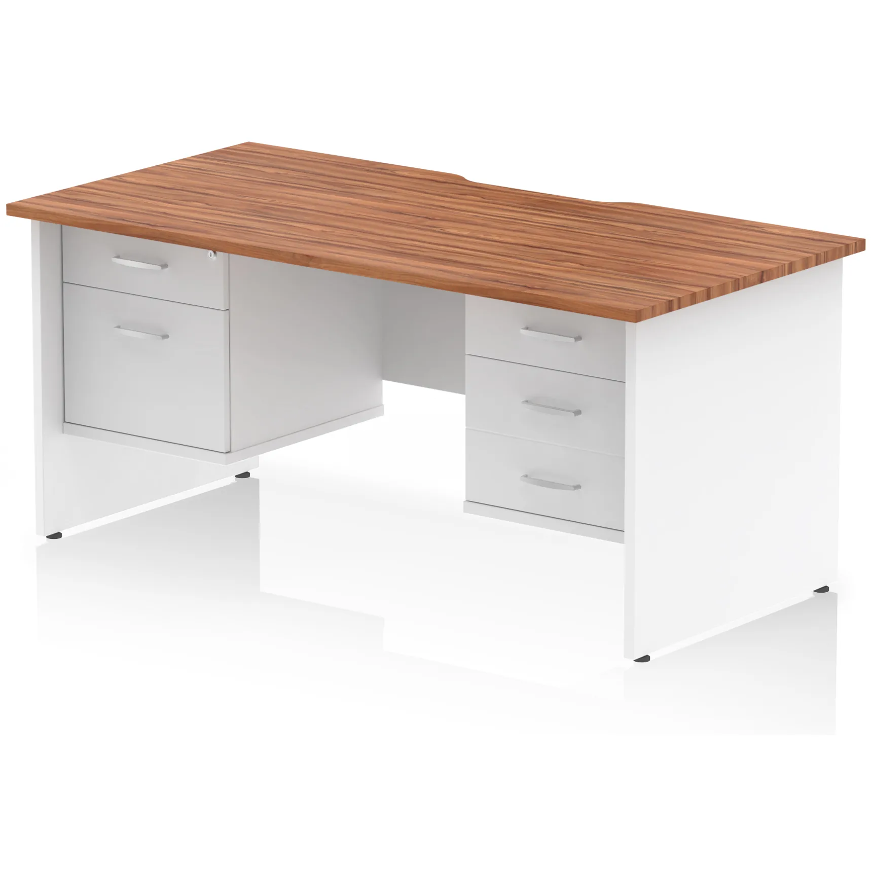Impulse Panel End Scalloped Rectangular Desk with Storage