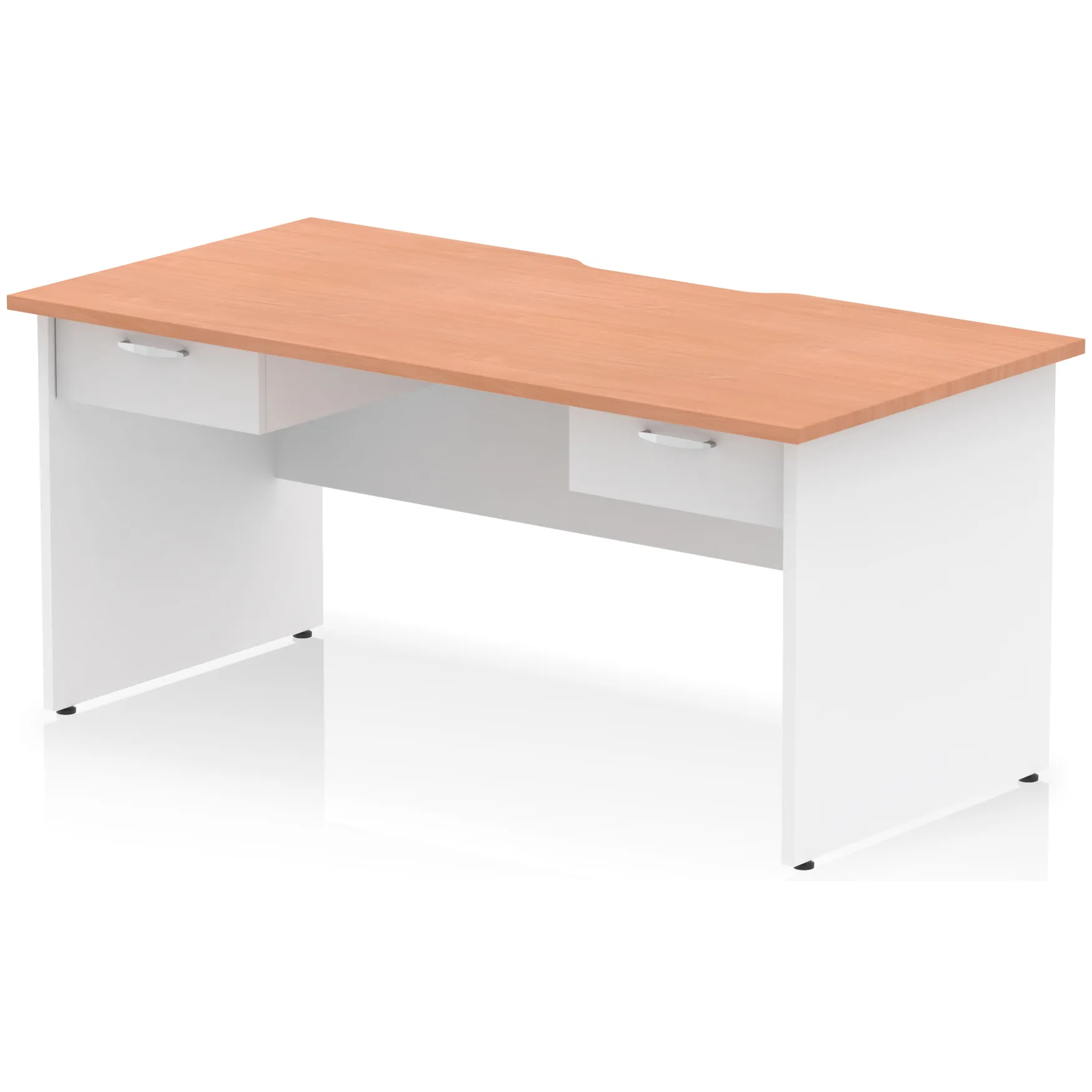 Impulse Panel End Scalloped Rectangular Desk with Storage