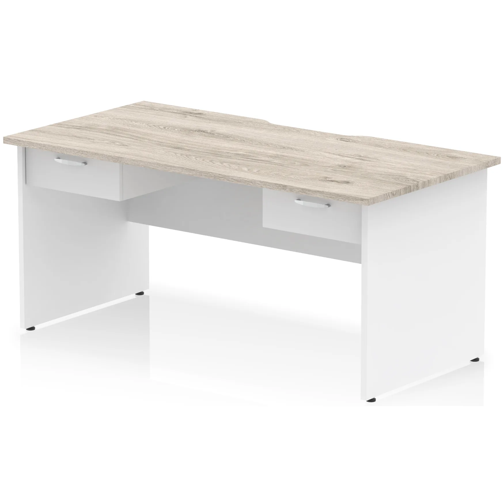 Impulse Panel End Scalloped Rectangular Desk with Storage