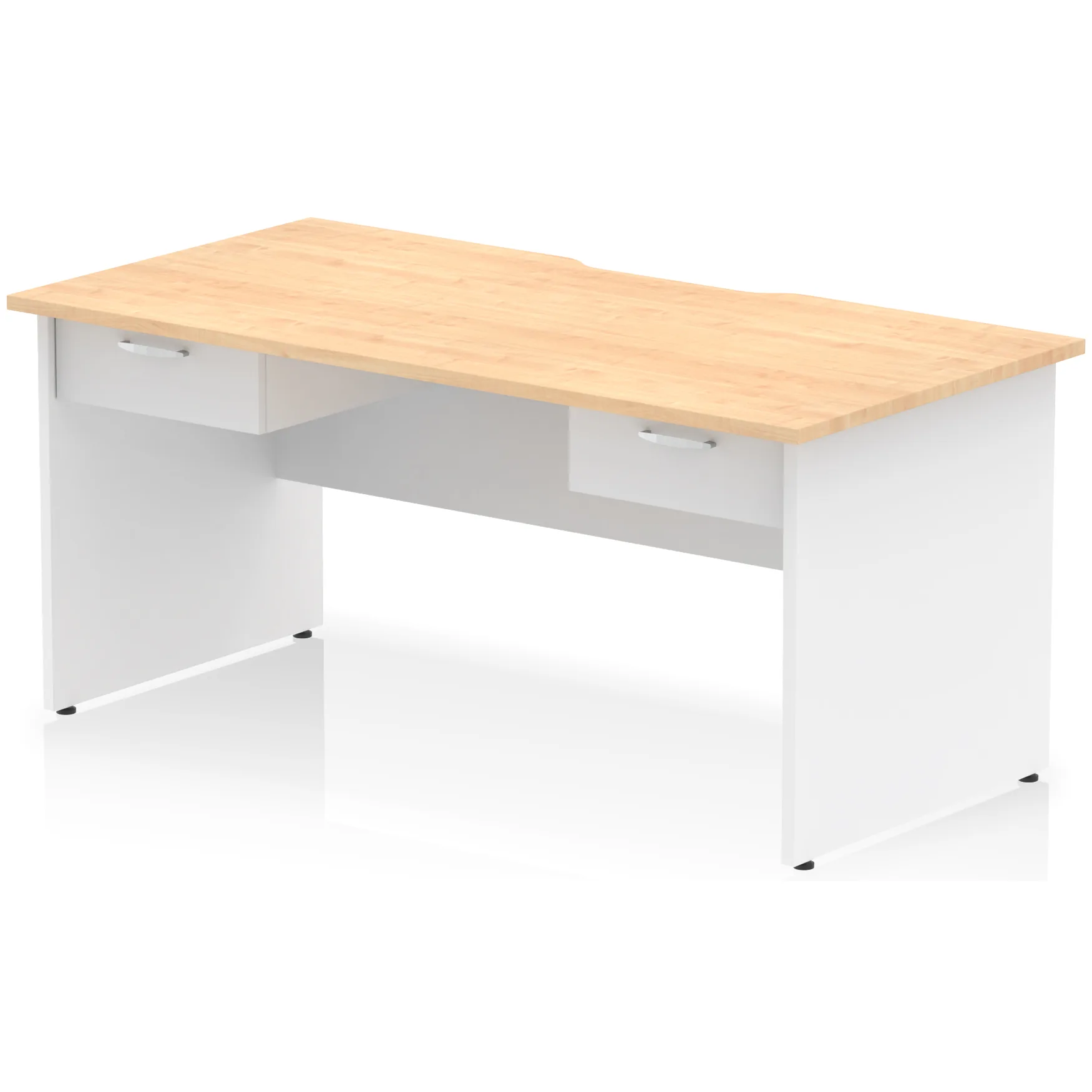 Impulse Panel End Scalloped Rectangular Desk with Storage