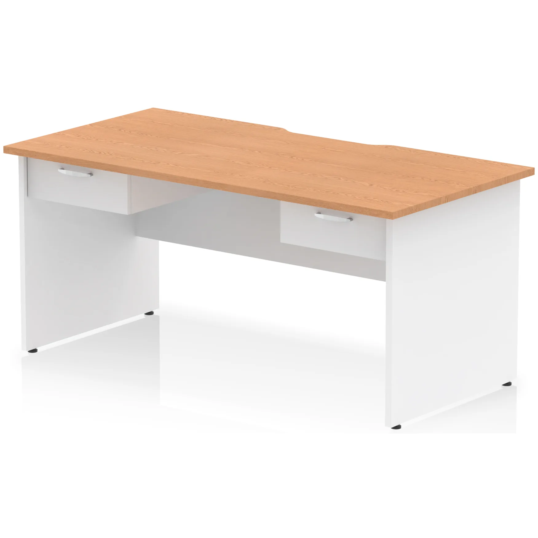 Impulse Panel End Scalloped Rectangular Desk with Storage