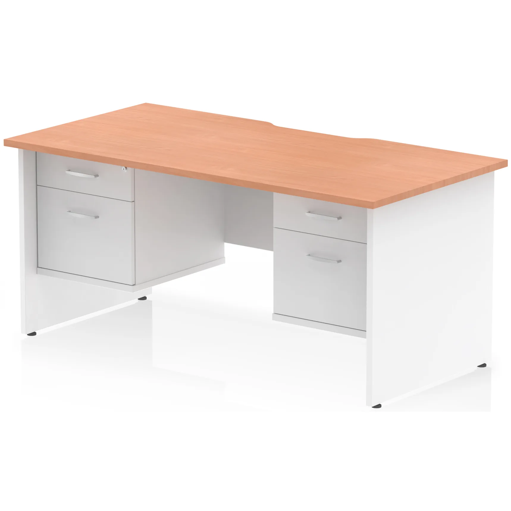 Impulse Panel End Scalloped Rectangular Desk with Storage