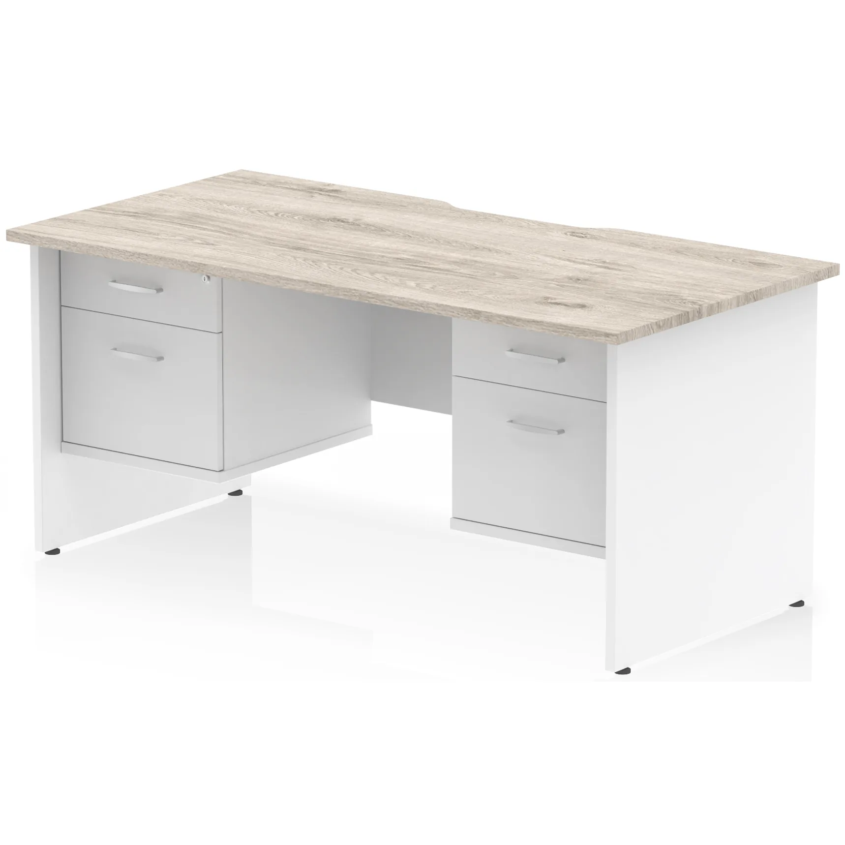 Impulse Panel End Scalloped Rectangular Desk with Storage