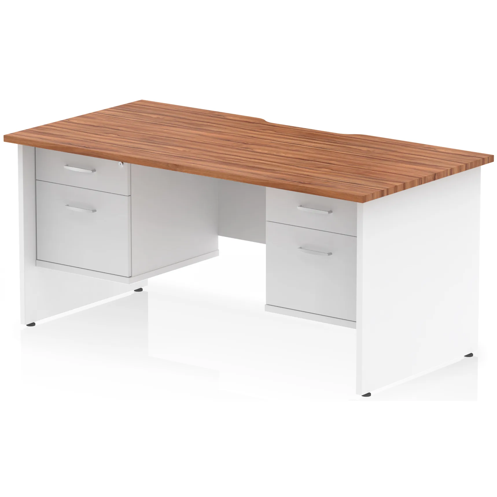 Impulse Panel End Scalloped Rectangular Desk with Storage