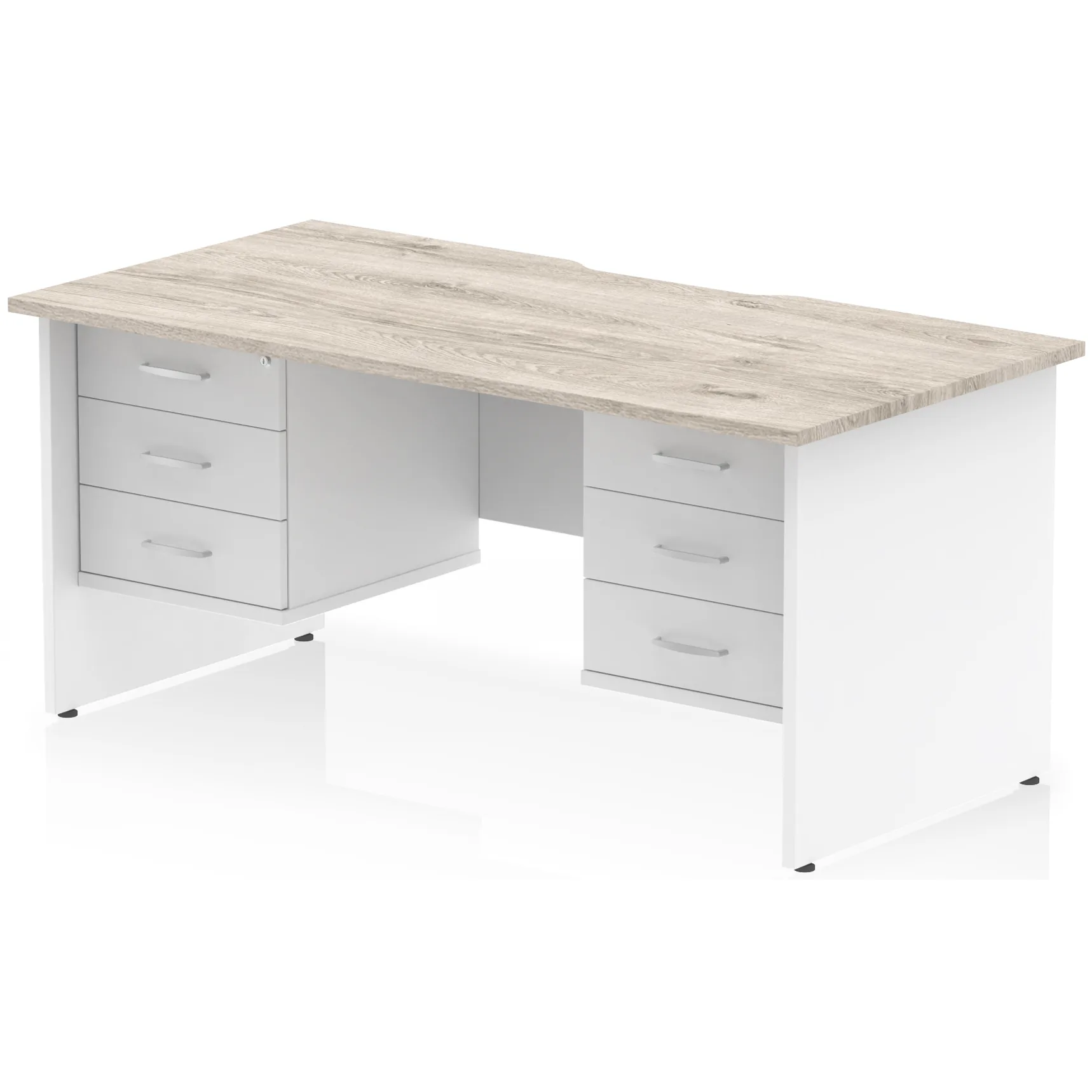 Impulse Panel End Scalloped Rectangular Desk with Storage