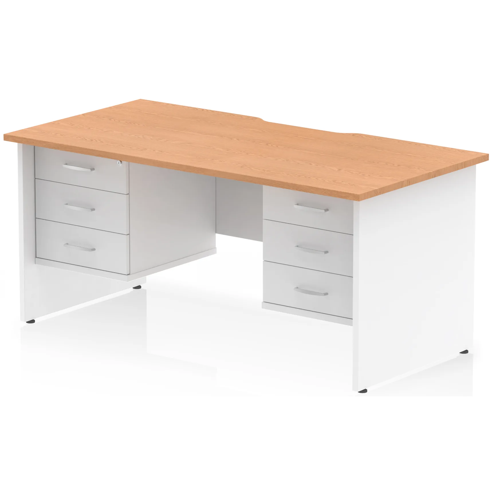 Impulse Panel End Scalloped Rectangular Desk with Storage