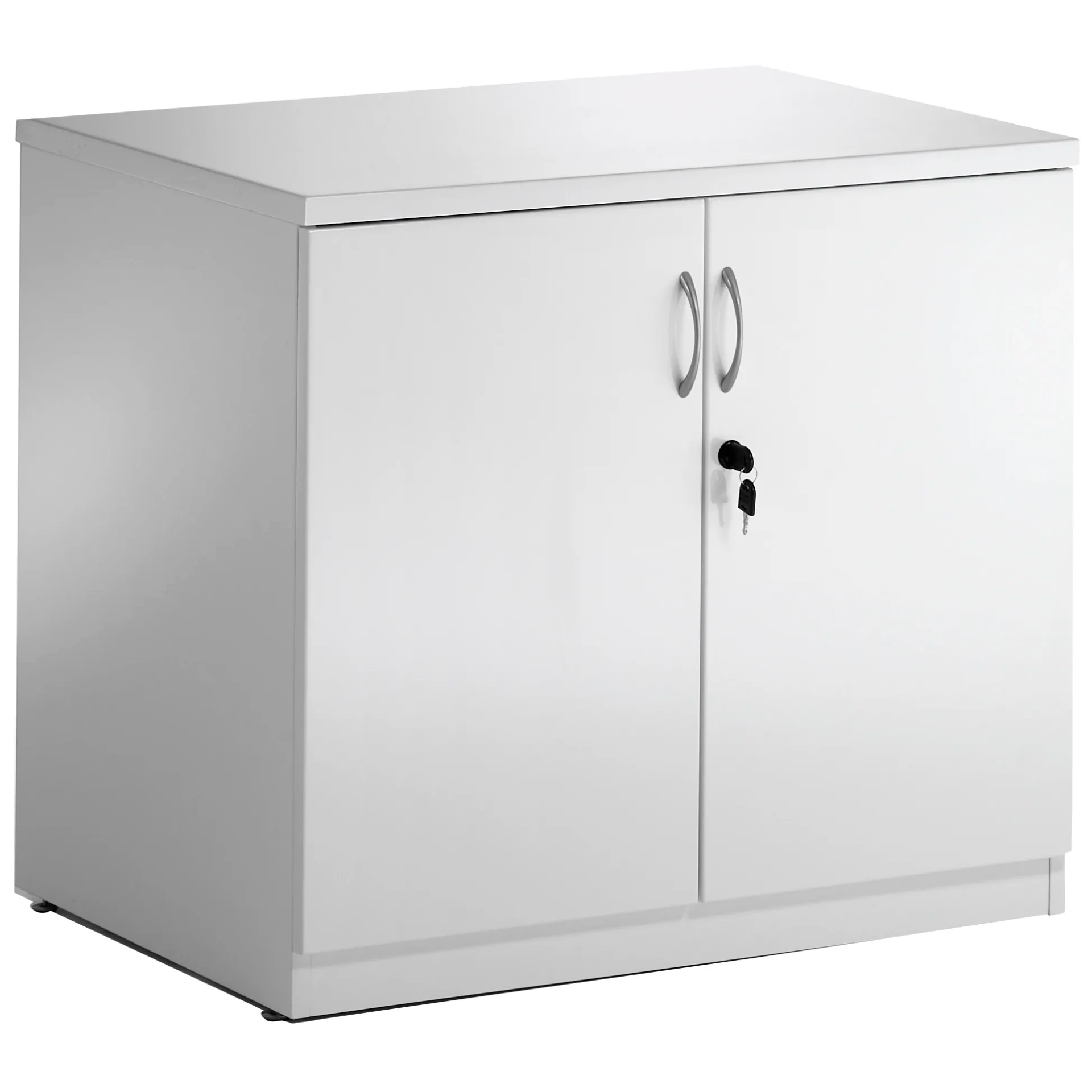 High Gloss Lockable Desk High Office Cupboard on Chrome Legs