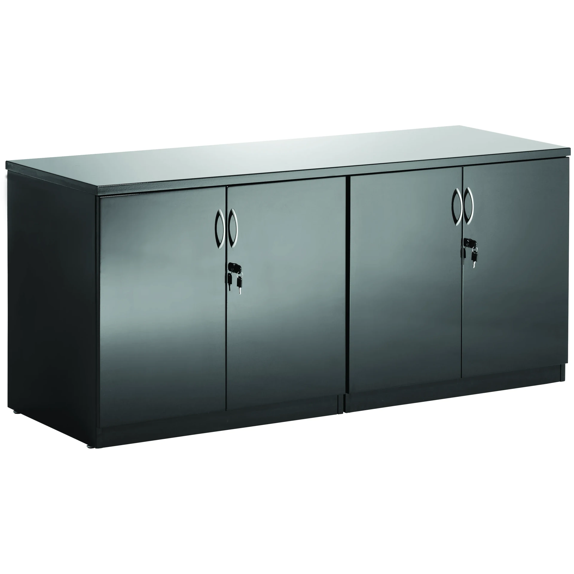 High Gloss Twin Cupboard With Credenza Top