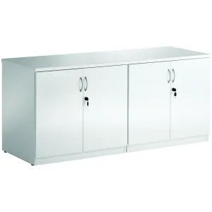 High Gloss Twin Lockable Office Cupboards with Credenza Top