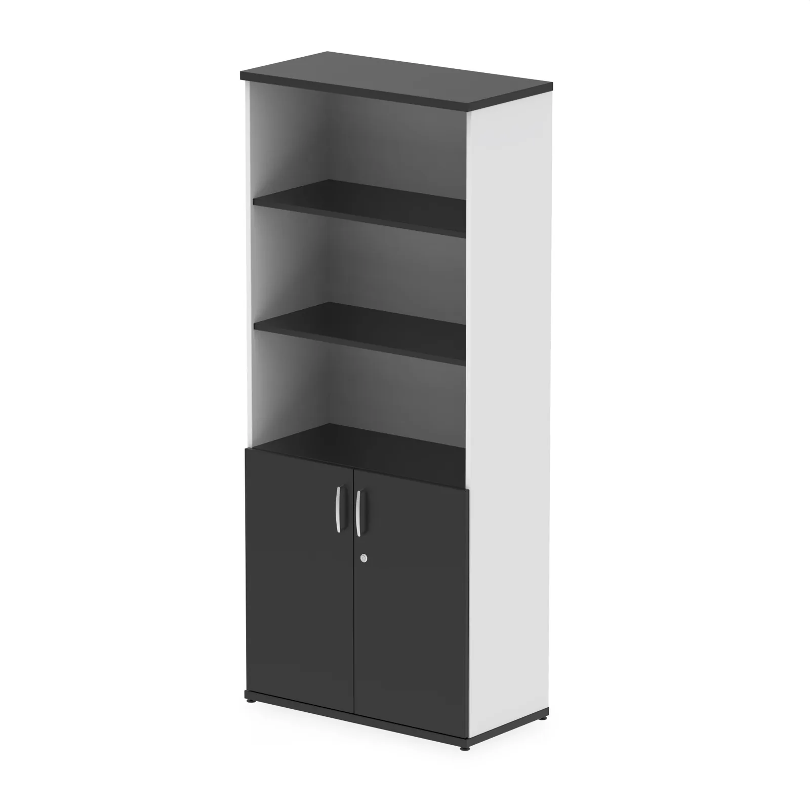 Impulse Tall Open Shelves Office Cupboard with Optional Doors