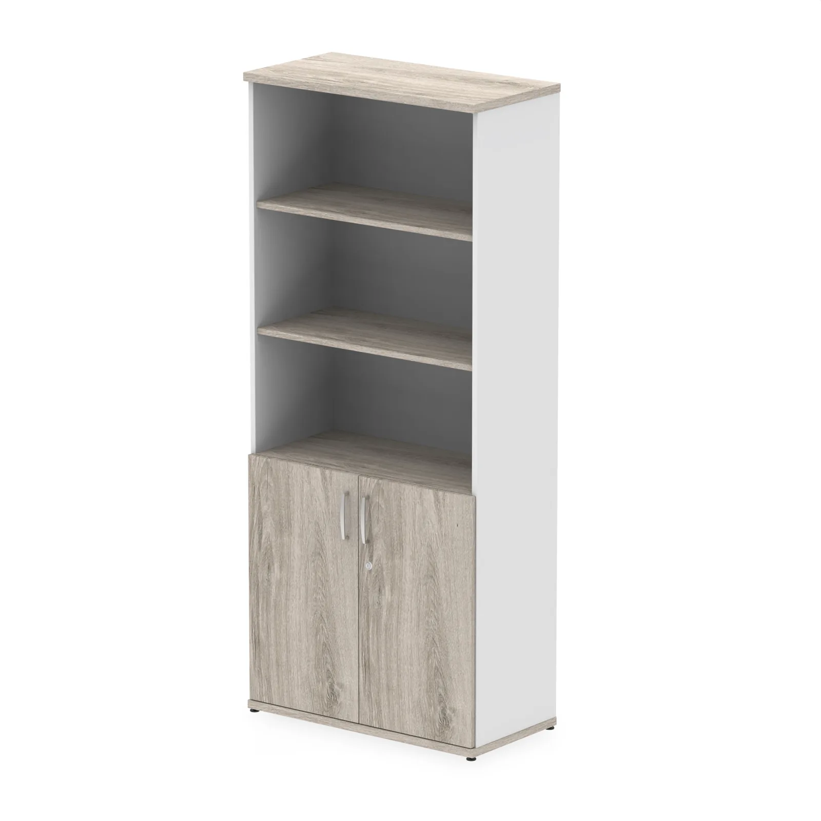 Impulse Tall Open Shelves Office Cupboard with Optional Doors