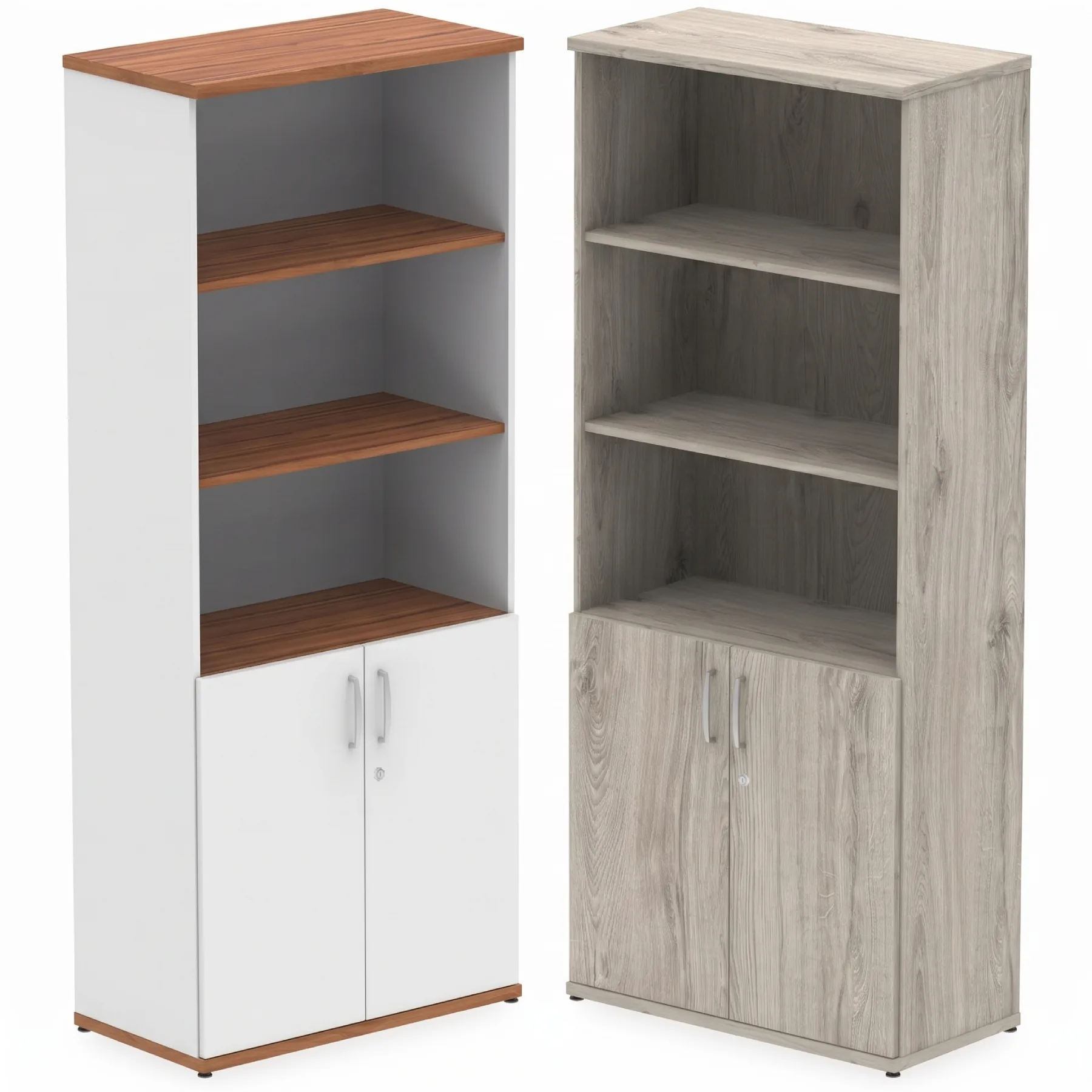 Impulse Tall Open Shelves Office Cupboard with Optional Doors